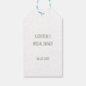 Handgezeichnetes botanisches Brautparty Geschenkanhänger (Rückseite)