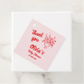 Handgezeichnetes Bouquet-Baby in Blütendusche Geschenkanhänger (Beispiel)