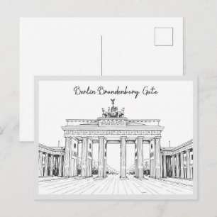 Handgezeichnetes Brandenburger Tor Berlin Deutschl Postkarte