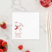 Handgezeichnetes Brautpaar zur Hochzeit Serviette (Beispiel)