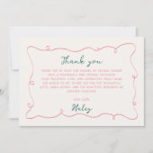 Handgezeichnetes Brautparty Dankeskarte (Vorderseite)