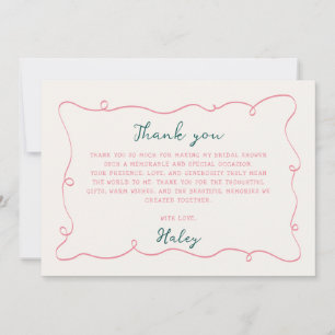 Handgezeichnetes Brautparty Dankeskarte