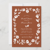 Handgezeichnetes Brautparty der Whimsikschen Blume Einladung (Vorderseite)