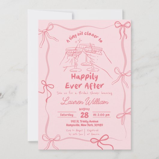 Handgezeichnetes Brautparty Einladung (Vorderseite)