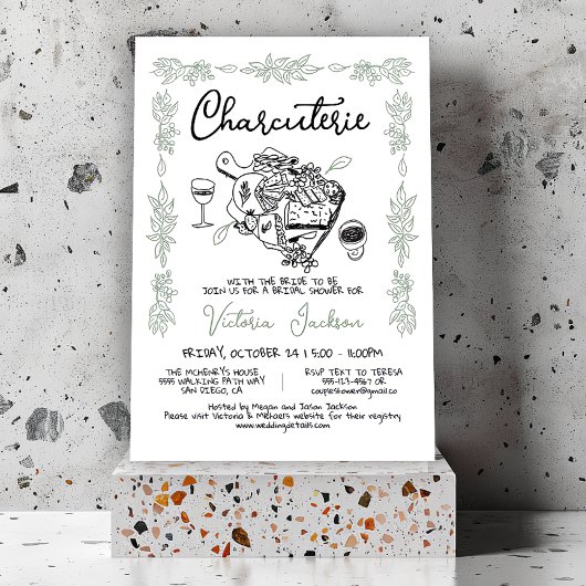 Handgezeichnetes Brautparty Einladung