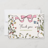 Handgezeichnetes Brautparty für Blumenkiefer Dankeskarte (Vorderseite)