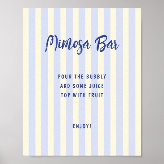 Handgezeichnetes Brautparty Mimosa Bar Poster (Vorne)