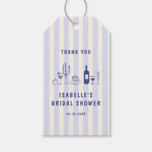 Handgezeichnetes Brautparty Vielen Dank Geschenkanhänger (Vorderseite)