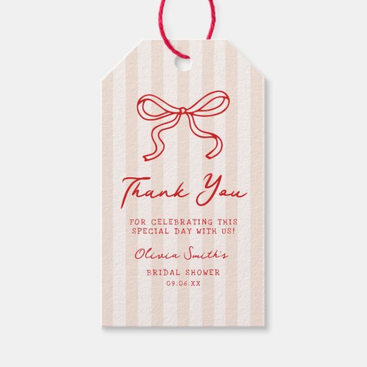 Handgezeichnetes Brautparty Vielen Dank Geschenkanhänger (Vorderseite)