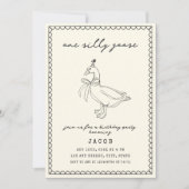 Handgezeichnetes Buch Ein Albernes Gänse Geburtsta Einladung (Vorderseite)