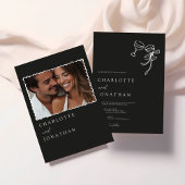 Handgezeichnetes Buch Modernes Foto Hochzeit Einladung