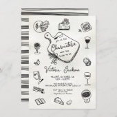 Handgezeichnetes Charcuterie-Brautparty Einladung (Vorne/Hinten)