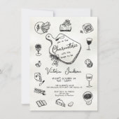 Handgezeichnetes Charcuterie-Brautparty Einladung (Vorderseite)