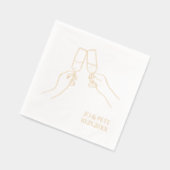 Handgezeichnetes "Cheers" Champagner Personalisier Servietten Mit Folie (Links)