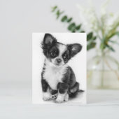 Handgezeichnetes Chihuahua-Welpenwerk Postkarte (Stehend Vorderseite)