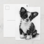 Handgezeichnetes Chihuahua-Welpenwerk Postkarte (Vorne/Hinten)