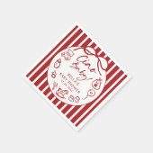 Handgezeichnetes Ciao Baby Italienische Babydusche Serviette (Ecke)