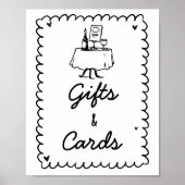Handgezeichnetes Cocktailgeschenk und Karten Poster (Vorne)