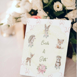 Handgezeichnetes Coquette-Band-Wald-Babyparty-Set  Sockelschild