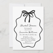 Handgezeichnetes Coquette Bow-Brautparty Einladung (Vorderseite)