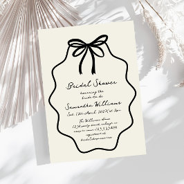 Handgezeichnetes Coquette Bow-Brautparty Einladung