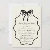 Handgezeichnetes Coquette Bow-Brautparty Einladung (Vorderseite)