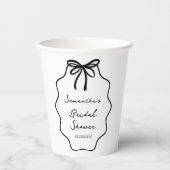 Handgezeichnetes Coquette Bow-Brautparty Pappbecher (Vorderseite)
