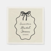 Handgezeichnetes Coquette Bow-Brautparty Serviette (Vorderseite)