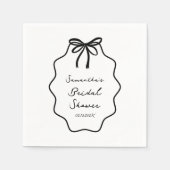 Handgezeichnetes Coquette Bow-Brautparty Serviette (Vorderseite)