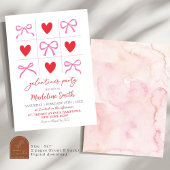 Handgezeichnetes Coquette xoxo galentines Party Einladung