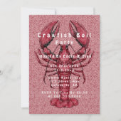Handgezeichnetes Crawfish Boil Partys Einladung (Vorderseite)