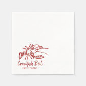Handgezeichnetes Crawfish-Party Serviette (Vorderseite)