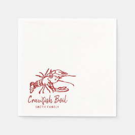 Handgezeichnetes Crawfish-Party Serviette