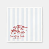 Handgezeichnetes Crawfish-Party Serviette (Vorderseite)