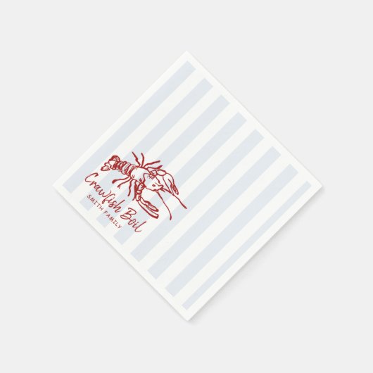 Handgezeichnetes Crawfish-Party Serviette (Ecke)