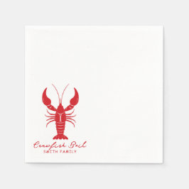 Handgezeichnetes Crawfish-Party Serviette