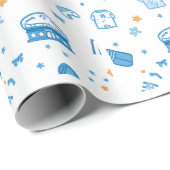 Handgezeichnetes Cricket-Doodle-Nahtloses Muster S Geschenkpapier (Rolleneckpunkt)