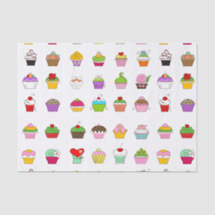 Handgezeichnetes Cupcake-Muster Seidenpapier