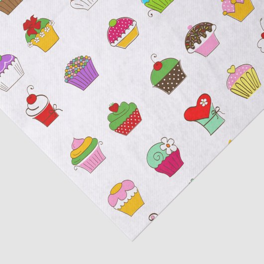 Handgezeichnetes Cupcake-Muster Seidenpapier (Ausschnitt)