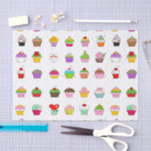 Handgezeichnetes Cupcake-Muster Seidenpapier (Handwerk)