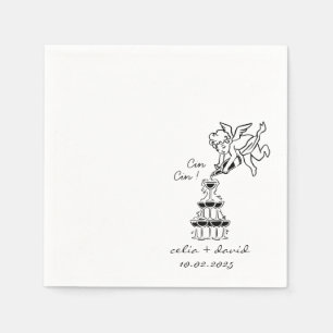 Handgezeichnetes Cupid-Symbol-Cocktail-Hochzeit Serviette