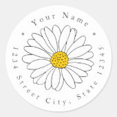Handgezeichnetes Daisy-Label Runder Aufkleber (Vorderseite)