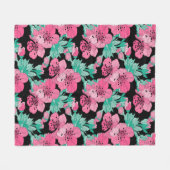 Handgezeichnetes Dekorationsmuster Cherry Blossom Fleecedecke (Vorderseite (Horizontal))