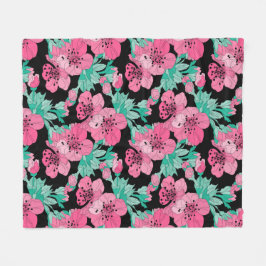 Handgezeichnetes Dekorationsmuster Cherry Blossom Fleecedecke
