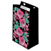 Handgezeichnetes Dekorationsmuster Cherry Blossom Kleine Geschenktüte (Vorderseite Schrägansicht)