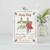 Handgezeichnetes Derby-Party Einladung (Stehend Vorderseite)