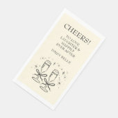 Handgezeichnetes Doodle-Brautparty gelb Serviette (Ecke)