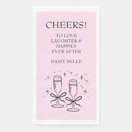 Handgezeichnetes Doodle-Brautparty Rosa Serviette