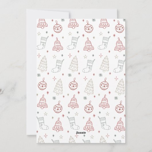 Handgezeichnetes Doodle Weihnachten 3 FotoCollage (Rückseite)