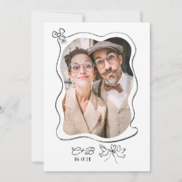 Handgezeichnetes Doodle Whimsisches Foto Einladung